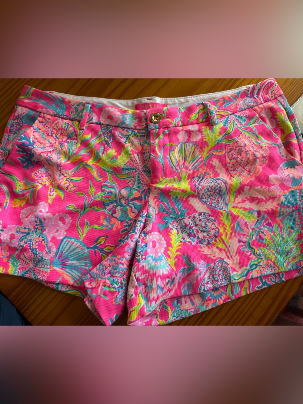 Lilly Pulitzer Hot Pink Tropical Shell Print Shorts